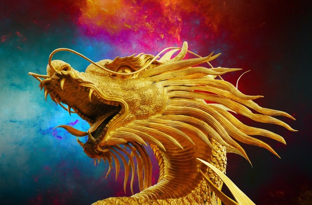 Golden Dragon over sky image by Josch13 on Pixabay at https://pixabay.com/en/dragon-broncefigur-golden-dragon-238931/. 